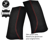 RED STITCH 2X REAR C PILLAR SUEDE COVERS FOR TOYOTA GT86 SUBARU BRZ 12-19