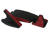 FITS BMW E36 E46 LEATHER ARMREST COVER&GAITERS BLACK D RED CUSTOM NEW MADE IN UK
