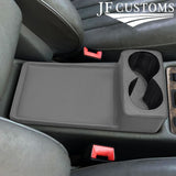 GREY LEATHER COVERED CONSOLE CUP HOLDER TRIM FITS MERCEDES W126 S CLASS 79-91