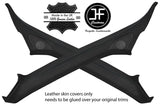 BLACK STITCH 2X A PILLAR REAL LEATHER COVERS FITS AUDI A3 CONVERTIBLE 2008-2013