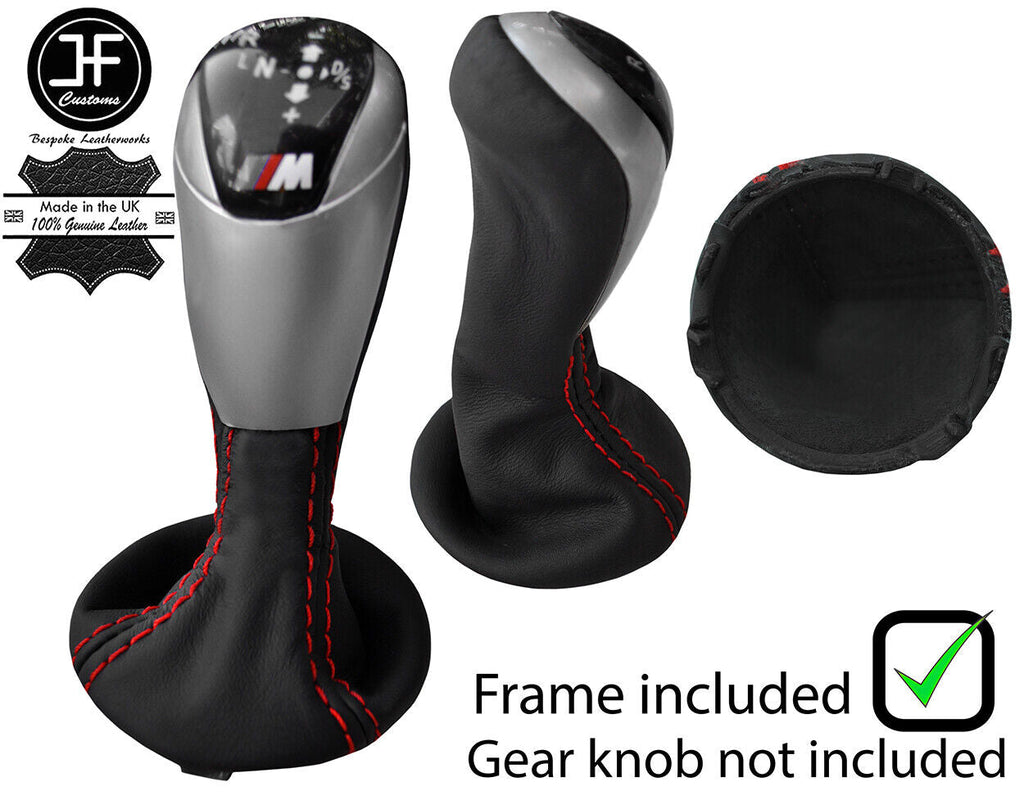 RED STITCH LEATHER AUTOMATIC SMG GEAR+PLASTIC FRAME FOR BMW E63 E64 05-10 JFM