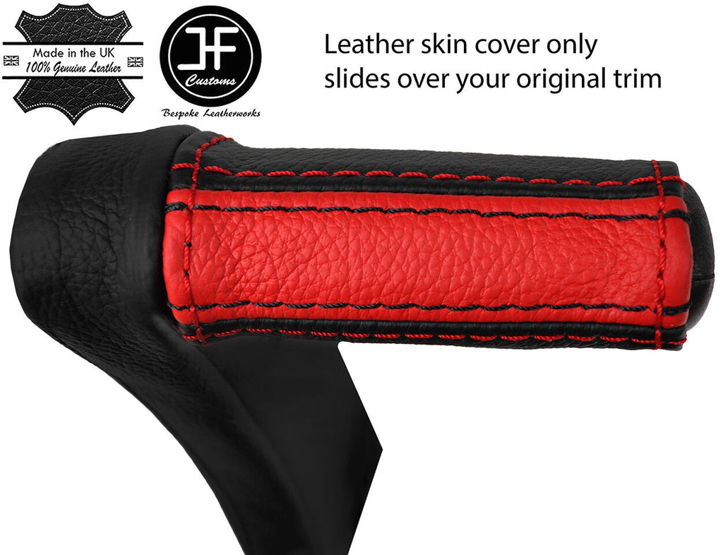 BLACK&RED LEATHER HANDBRAKE HANDLE COVER FOR MINI COUNTRYMAN PACEMAN R60 R61