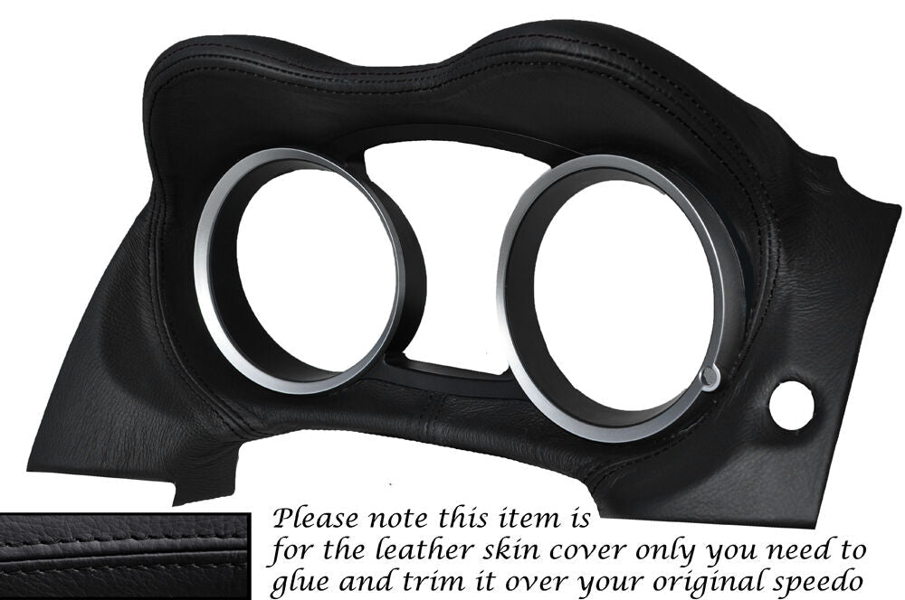 BLACK STITCH SPEEDO HOOD SURROUND SKIN COVER FITS MITSUBISHI LANCER 2008-2014