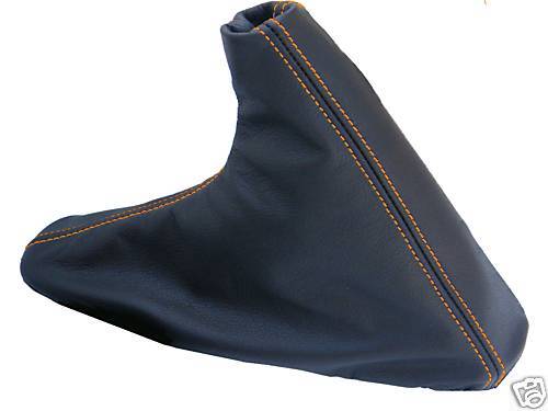FITS BMW E90 LEATHER HANDBRAKE GAITER ORANGE STITCH 05+ CUSTOM NEW MADE IN UK