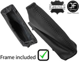 BLACK STITCH LEATHER HANDBRAKE GAITER+PLASTIC FRAME FOR FORD FOCUS C MAX 03-07