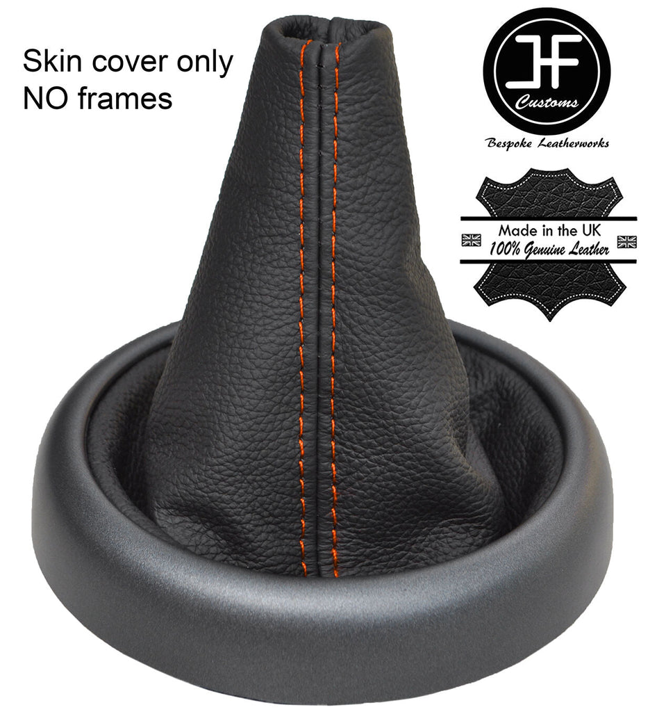 ORANGE STITCH TOP GRAIN LEATHER GEAR GAITER FITS BMW MINI R50 R52 R53 2001-2006