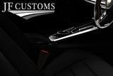 BROWN LUX-STITCH LEATHER 2X LONG SEAT BELT COVER FITS AUDI A6 C7 12-18