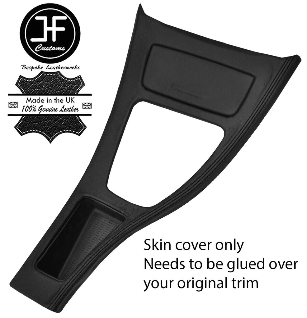 BLACK STITCH CENTRE CONSOLE TRIM LEATHER COVER FOR BMW E90 E91 E92 E93 STYLE 2
