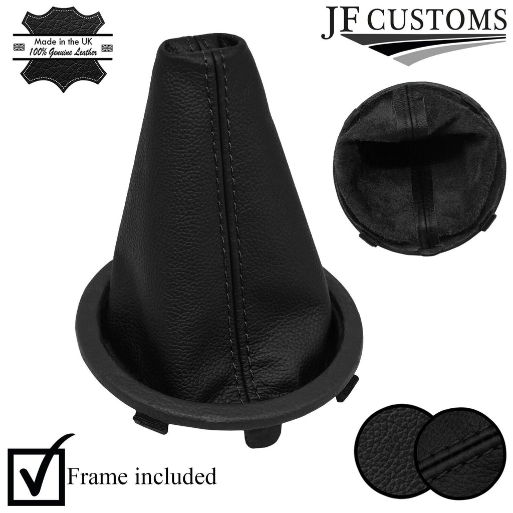 FITS VW VOLKSWAGEN FOX 05-12 BLACK & BLACK LEATHER GEAR GAITER + SURROUND FRAME