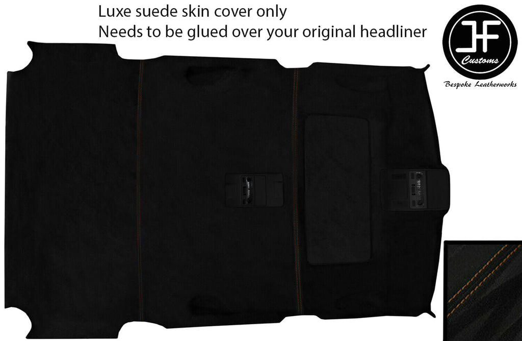 BROWN STITCH ROOF HEADLINING LINER LUXE SUEDE COVER FITS RANGE VOGUE L322 02-10