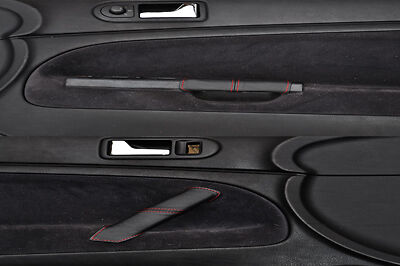 red stitch FITS VW PASSAT 97-05 2X FRONT DOOR HANDLE LEATHER COVERS CUSTOM NEW