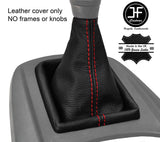 RED DOUBLE STITCH FITS FORD FIESTA MK7 2008-2013 GEAR STICK GAITER LEATHER