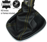 YELLOW STITCHING MANUAL LEATHER GEAR GAITER FITS VAUXHALL OPEL CORSA E 2014-2017