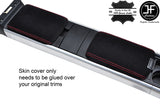 RED STITCHING REAL SUEDE 2X ARMREST COVERS FITS MAZDA RX8 2003-2012 CUSTOM NEW