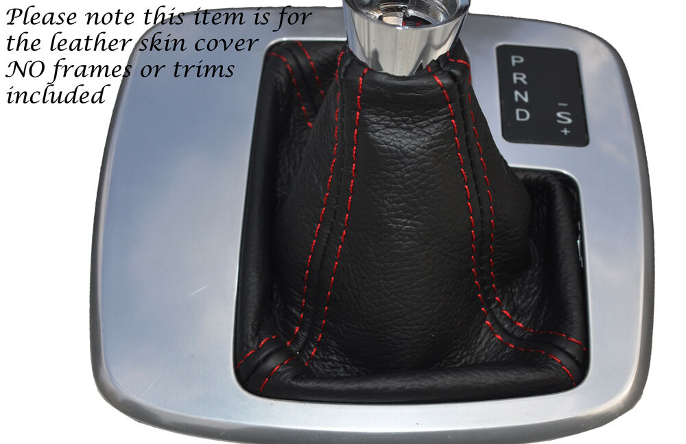 RED STITCH AUTO AUTOMATIC LEATHER GEAR GAITER FITS FORD MONDEO MK4 IV 07-14