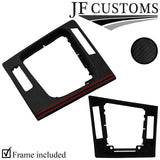 RED STITCH CARBON GEAR SURROUND COVER+FRAME FOR BMW E46 CONVERTIBLE JF2