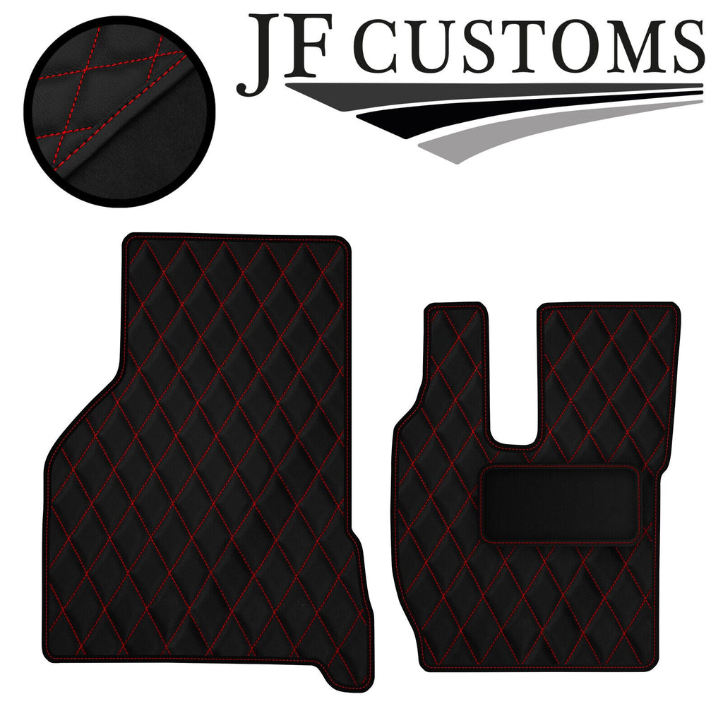 RED DIAMOND STITCH VINYL 4XTAILORED FLOOR CARPET FOR VOLVO FH13 12-20  JF1