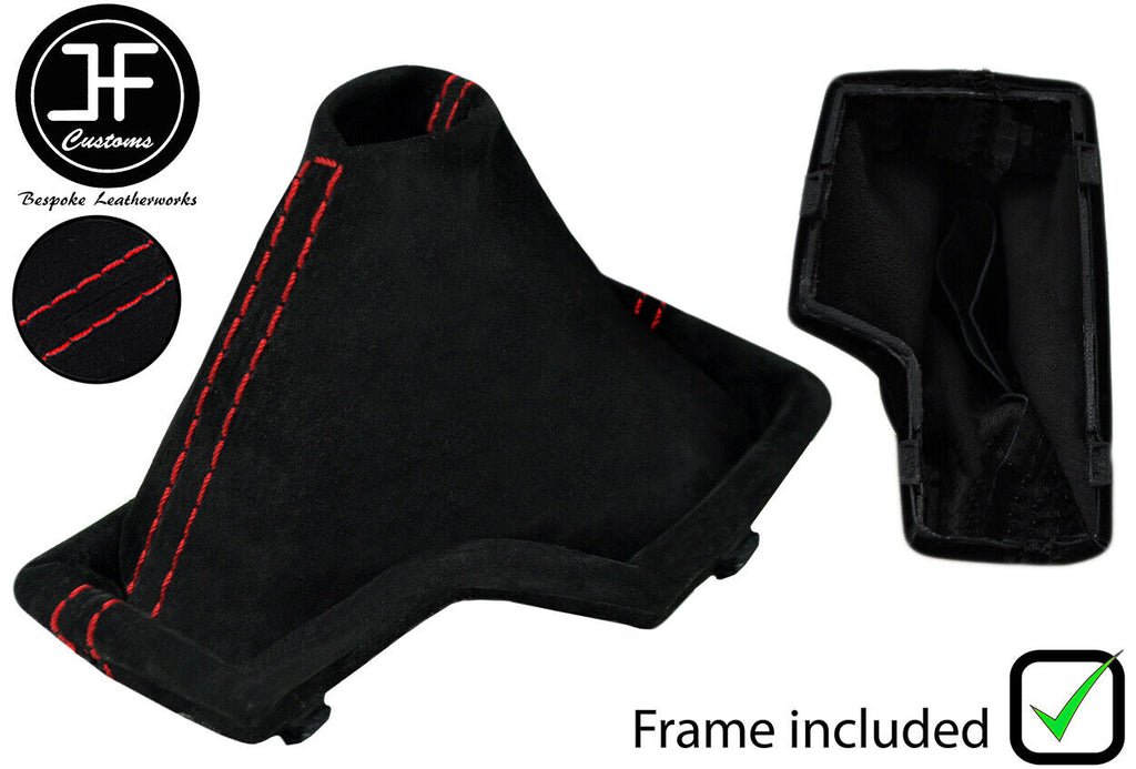 RED STITCH SUEDE AUTOMATIC GEAR GAITER+PLASTIC FRAME FOR BMW X3 E83 03-2010