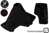 RED STITCH SUEDE AUTOMATIC GEAR GAITER+PLASTIC FRAME FOR BMW X3 E83 03-2010