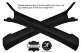 BLACK STITCHING 2X A POST PILLAR LEATHER COVERS FITS AUDI A5 COUPE 07-14