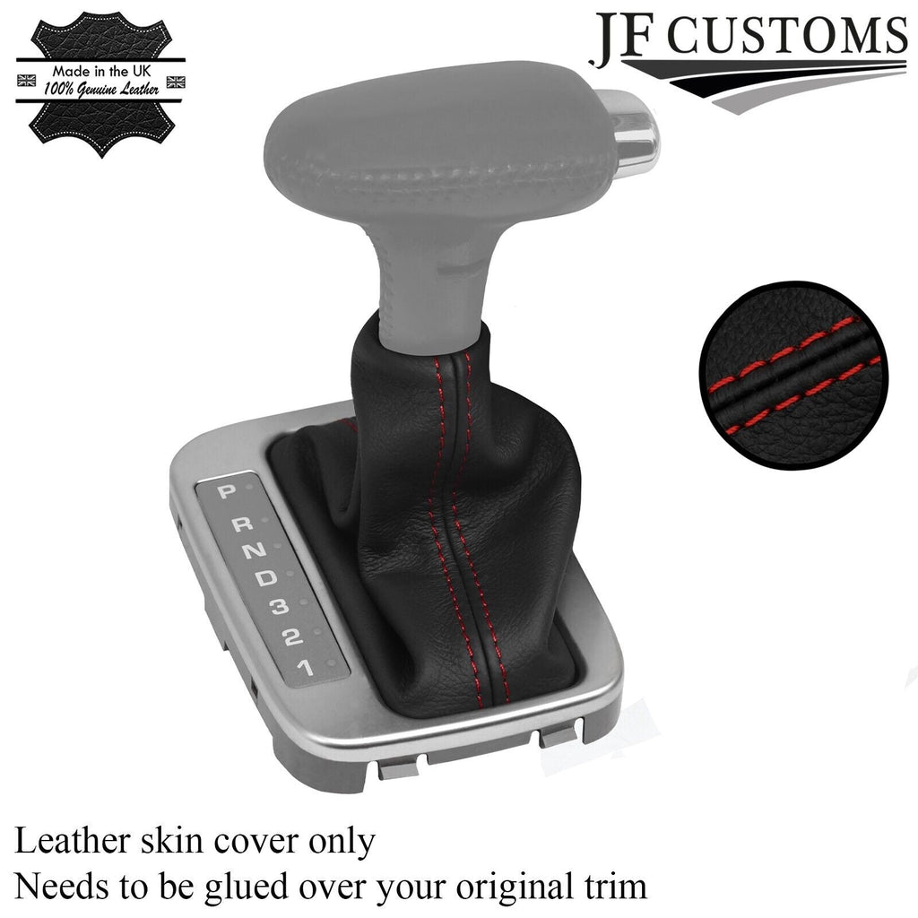 DARK RED STITCH LEATHER AUTO GEAR GAITER FOR SATURN L100 L200 L300 00-05