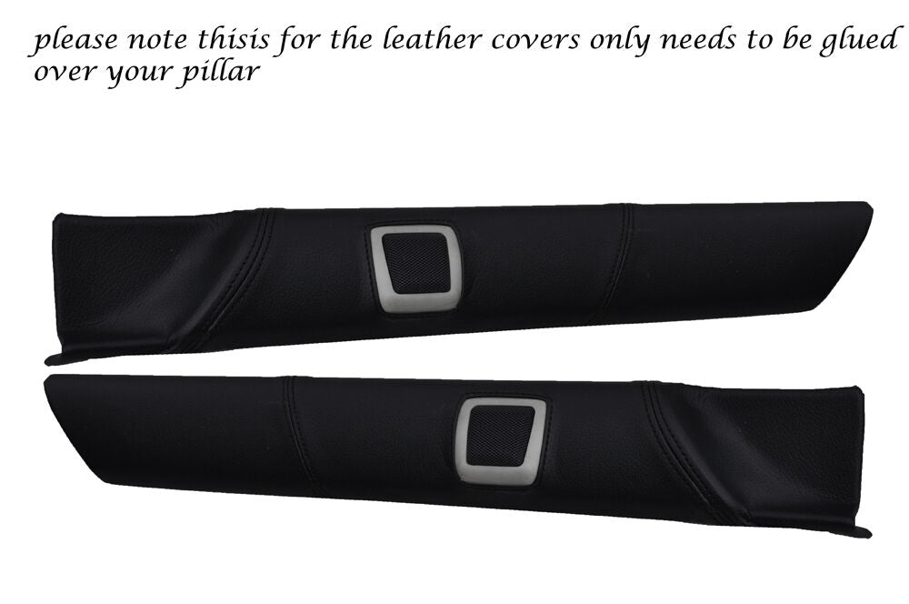 BLACK STITCH A PILLAR  COVERS FITS LANDROVER DISCOVERY 2 TDI TD5 V8 300 98-04