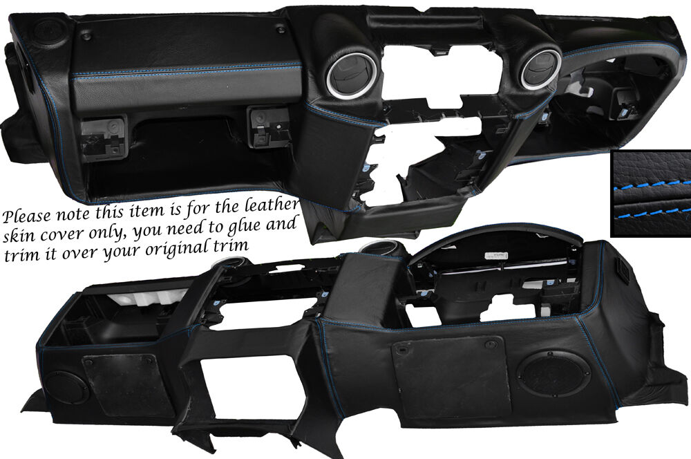 BLUE STITCH DASH DASHBOARD LEATHER SKIN COVER FITS LAND ROVER DEFENDER 07-14