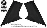 BLACK STITCH 2X REAR C PILLAR SUEDE COVER FOR MITSUBISHI LANCER EVO 10 X 08-16