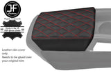 RED DIAMOND STITCH REAL LEATHER ARMREST LID COVER FOR CHEVROLET CAMARO 10-15