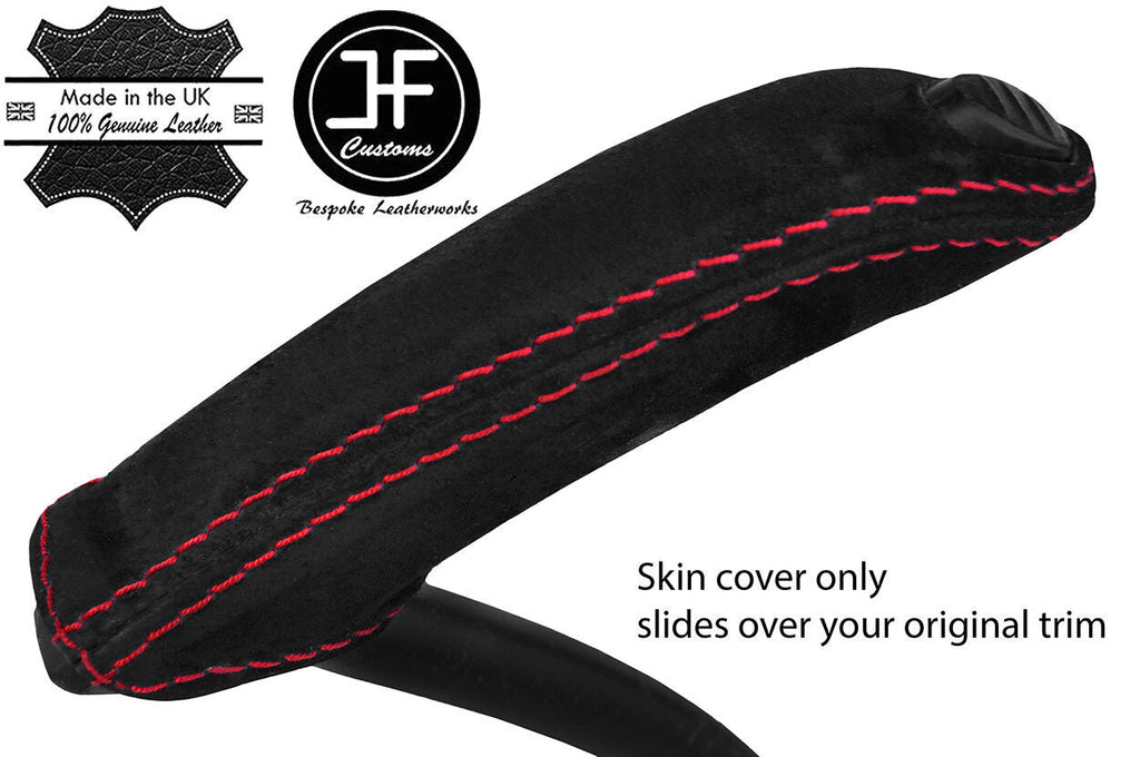 RED STITCHING REAL SUEDE HANDBRAKE HANDLE COVER FOR FORD KUGA 2008-2016