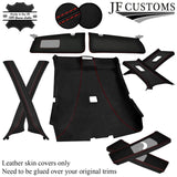 RED STITCH LEATHER & SUEDE TOP RECOVERY KIT COVERS FOR BMW E46 COUPE 98-04