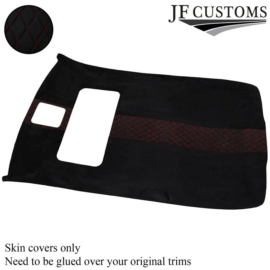 DSG2 RED STITCH LUXE SUEDE SUN ROOF HEADLINER COVER FOR VW GOLF MK4 98-05 5DR