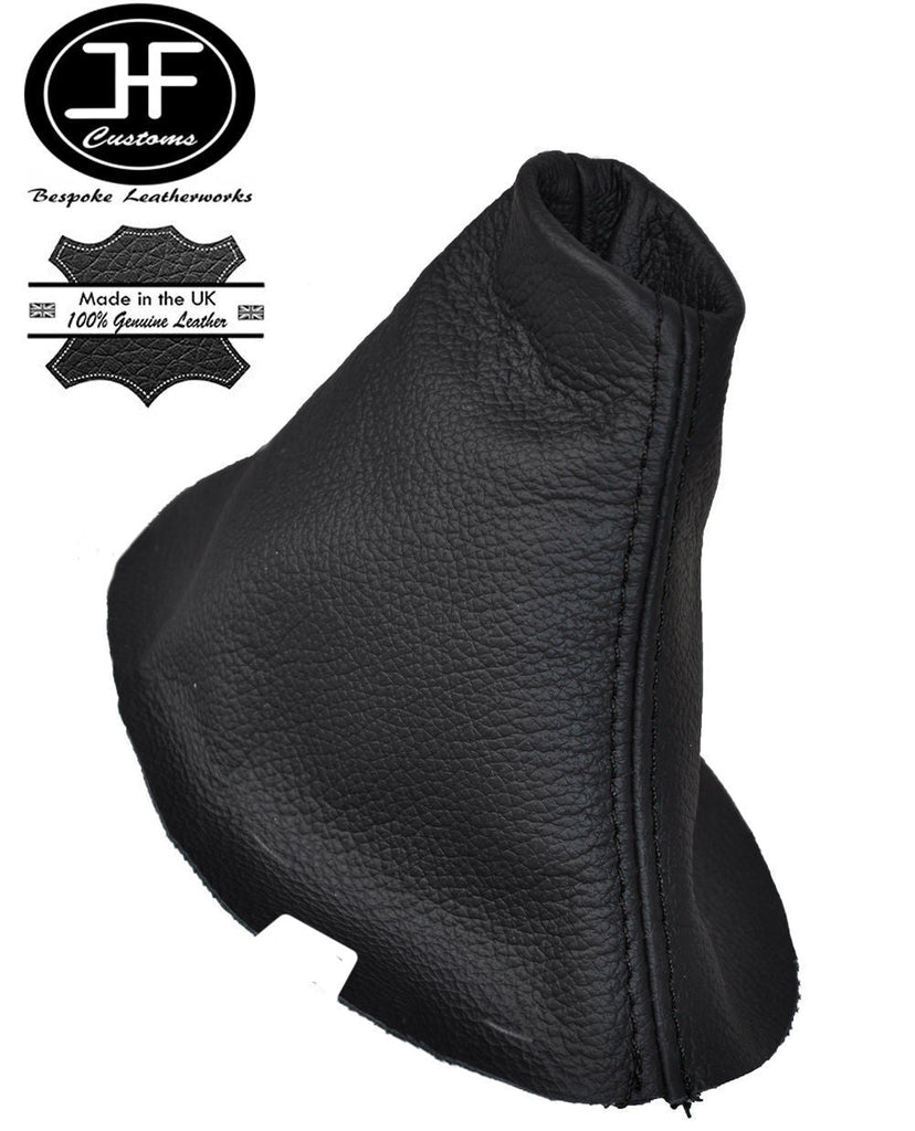 BLACK DOUBLE STITCH MANUAL REAL LEATHER GEAR GAITER FOR VOLVO C30 C70 S40 V50