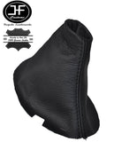 BLACK DOUBLE STITCH MANUAL REAL LEATHER GEAR GAITER FOR VOLVO C30 C70 S40 V50