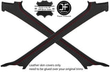RED  STITCH 2X A PILLAR LEATHER COVERS FOR MAZDA RX7 FC3S 86-91 CONVERTIBLE