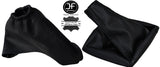 BLACK STITCH LEATHER GEAR & HANDBRAKE GAITERS SET FOR TOYOTA MR2 1989-2000