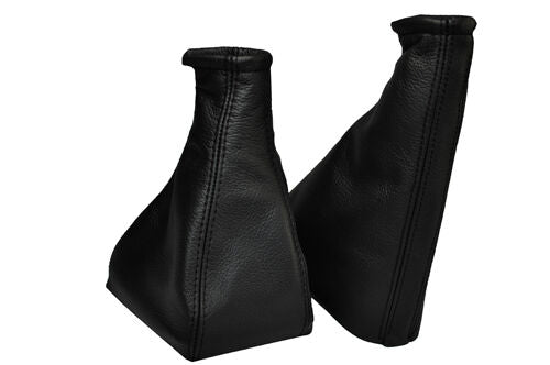 FITS FORD FOCUS MK1 1998-2004 GAITERS SET BLACK LEATHER DOUBLE STITCH CUSTOM NEW