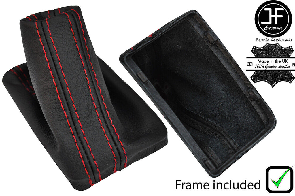 RED STITCH LEATHER AUTOMATIC GEAR GAITER+PLASTIC FRAME FOR VW TOUAREG 11-16