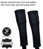 BLACK STITCHING 2X SEAT BELT LEATHER COVERS FITS HUMMER H3 2005-2011 CUSTOM NEW