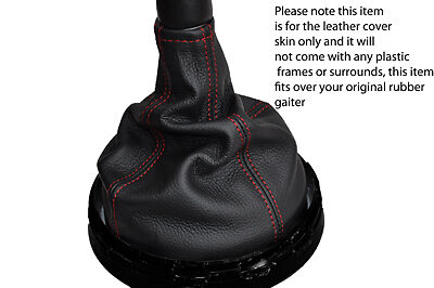 red stitch FITS MITSUBISHI COLT 04-12 LEATHER GAITER FITS OVER THE RUBBER GAITER