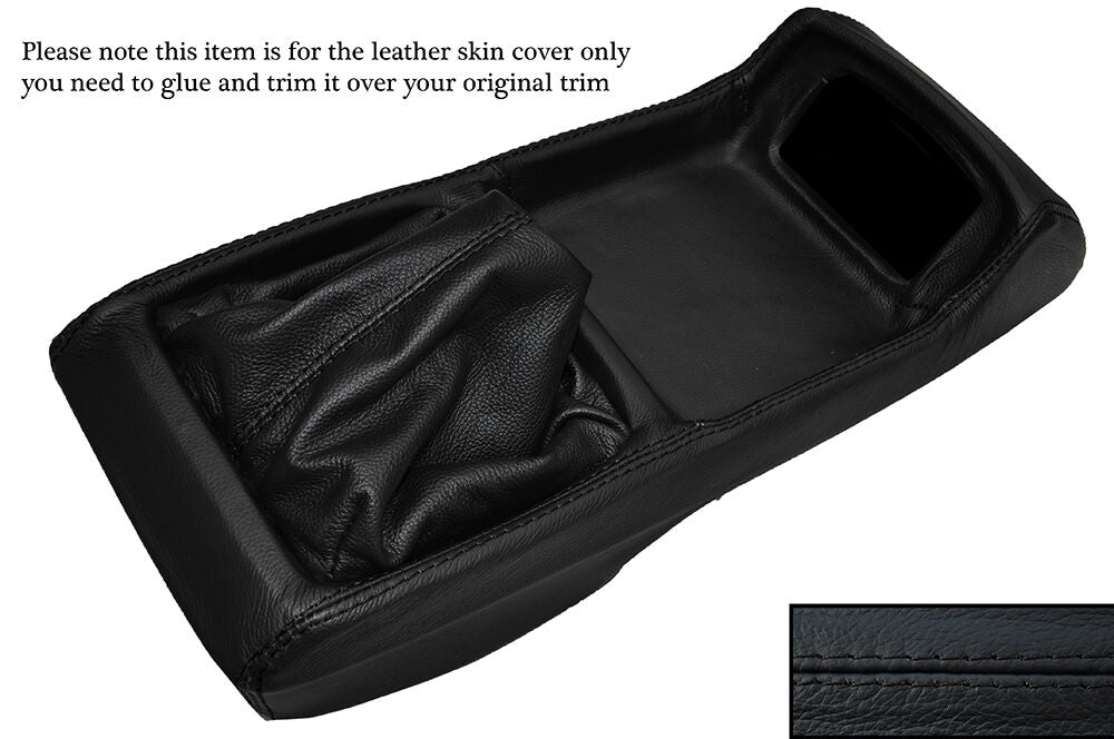 BLACK STITCH CONSOLE & GEAR GAITER SKIN COVERS FITS FORD CORTINA MK3 2000E
