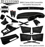 WHITE STITCH LEATHER COVERS FOR BMW 3 SERIES E30 CONVERTIBLE FULL INTERIOR KIT