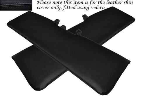 BLACK STITCHING 2X SUN VISORS LEATHER COVERS ONLY FITS TALBOT MOTORHOME