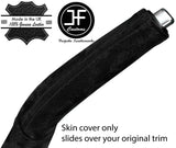 BLACK STITCH REAL SUEDE HANDBRAKE HANDLE COVER FITS VOLVO V40 2012-2018