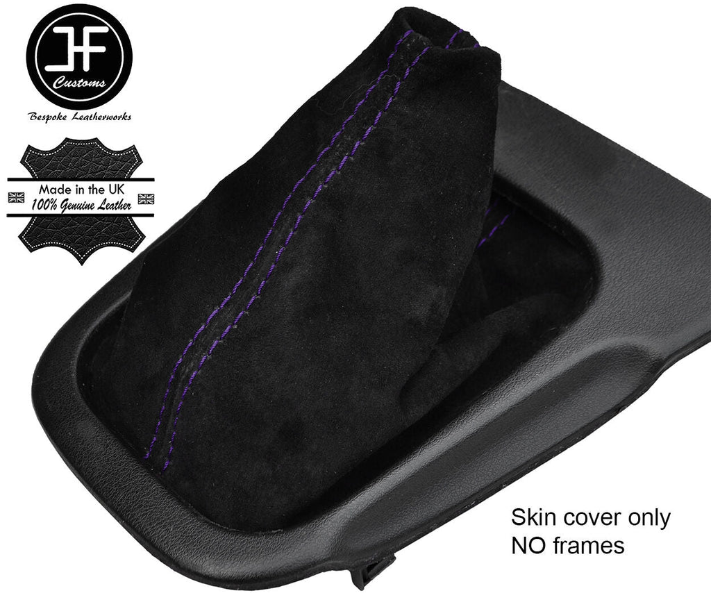 PURPLE STITCHING REAL SUEDE MANUAL GEAR GAITER FITS SILVA 240SX S14 1994-1998