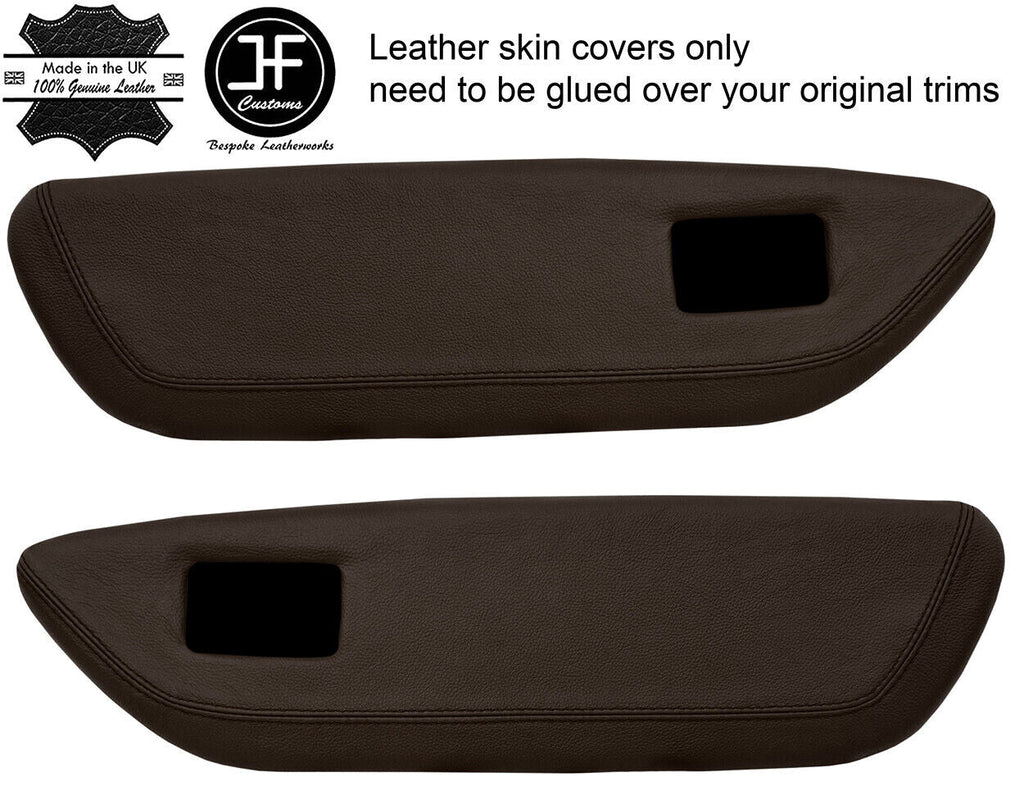 BROWN REAL LEATHER 2X FRONT DOOR CARD TRIM COVER FOR MG MGF MK1 95-99 STYLE 2