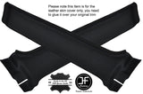 BLACK STITCH 2X LOWER B PILLAR LEATHER COVERS FITS FORD ESCORT MK4 5 DOOR