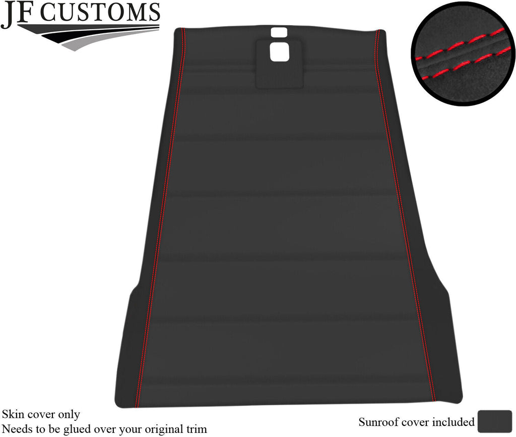 RED STITCH ROOF HEADLINING D GREY LUXE SUEDE COVER FOR VW GOLF MK2 83-92 5 DR