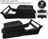 RED STITCH CONSOLE & ARMREST LEATHER COVERS FOR JAGUAR DAIMLER XJ6 SERIES 2