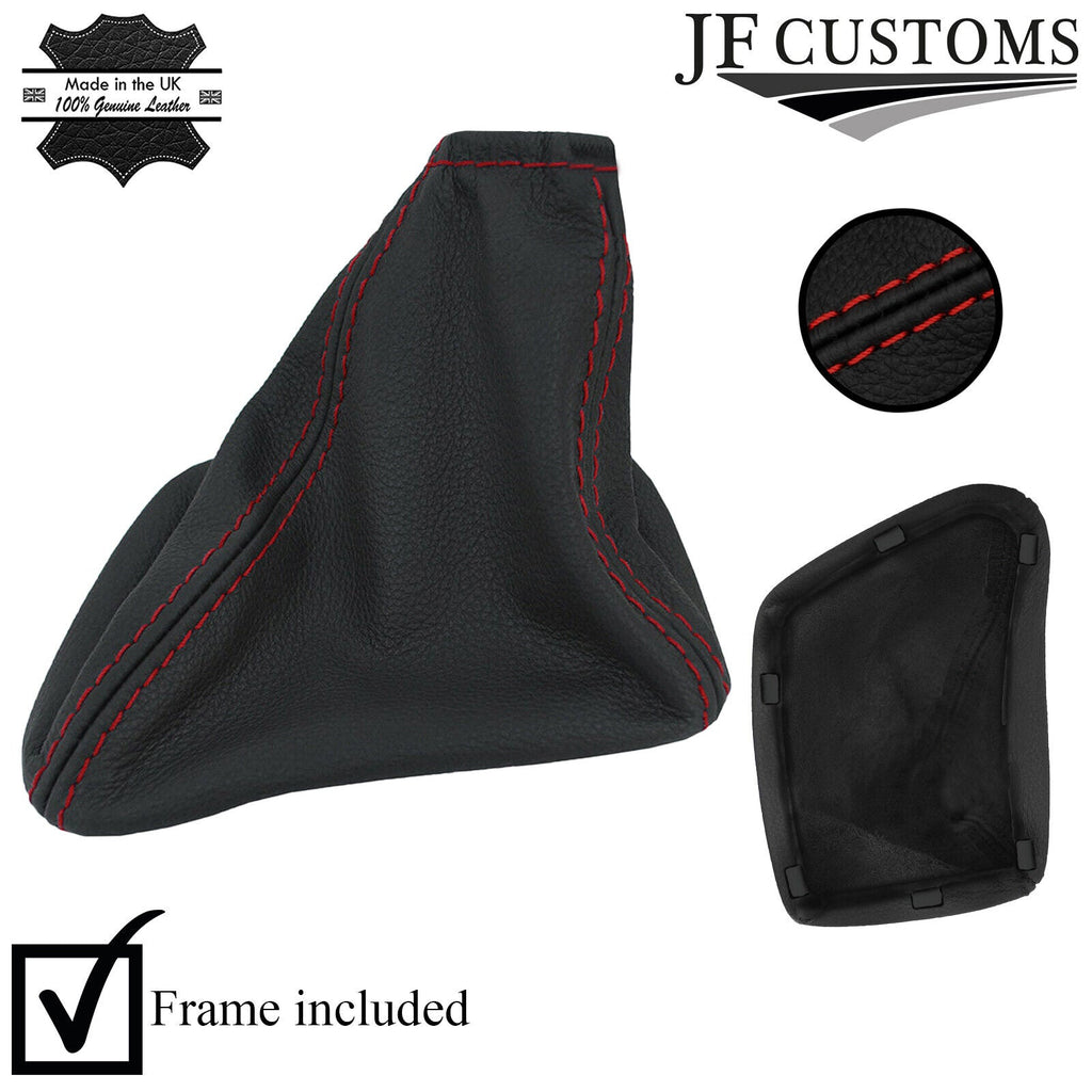 D RED STIT. LEATHER AUTOMATIC GEAR GAITER PLASTIC FRAME FOR VW CRAFTER LT3 06-15